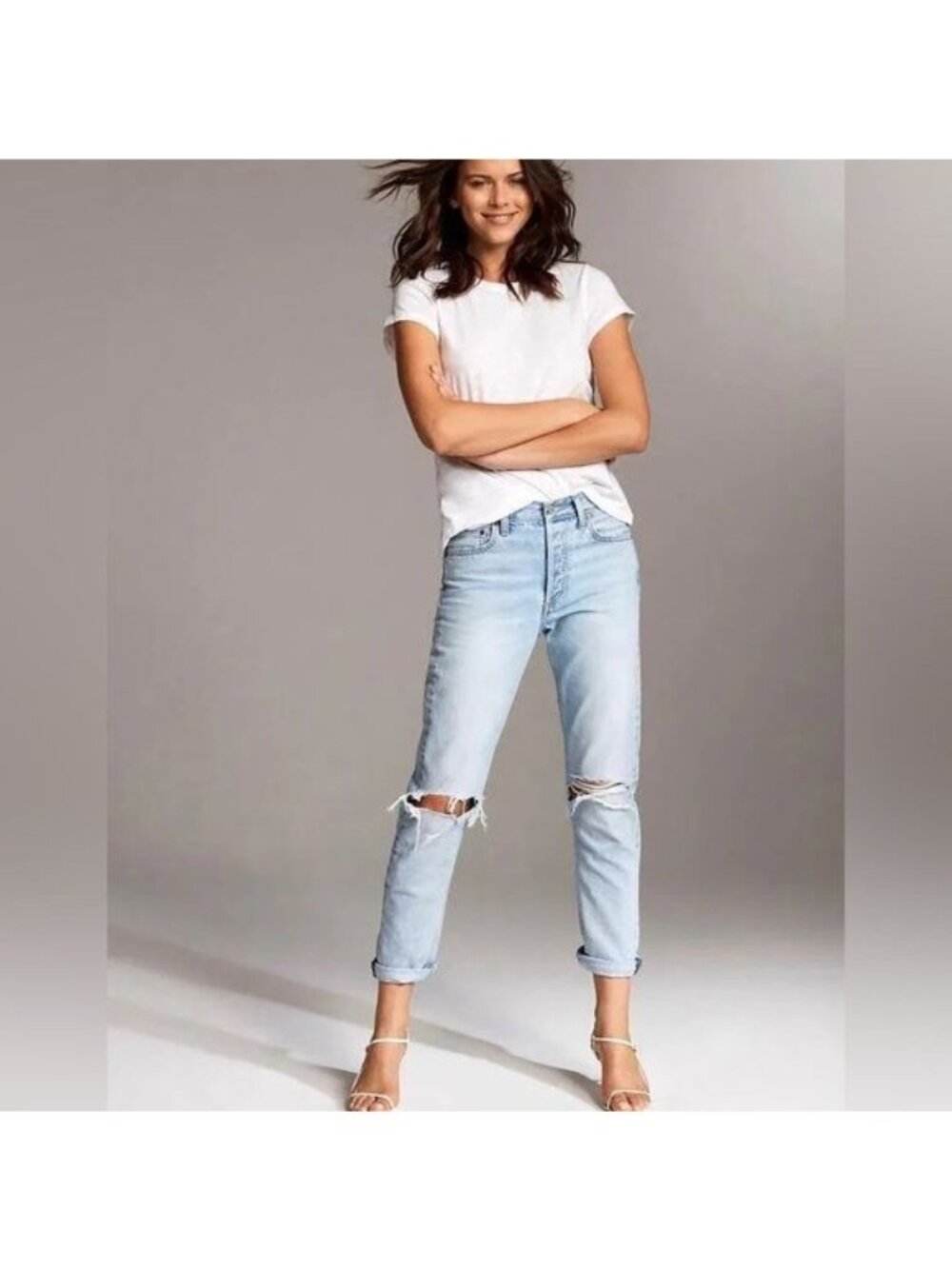 Aritza Denim Forum Ex Boyfriend Jeans Size 24 Waist Light Rinse Button Fly